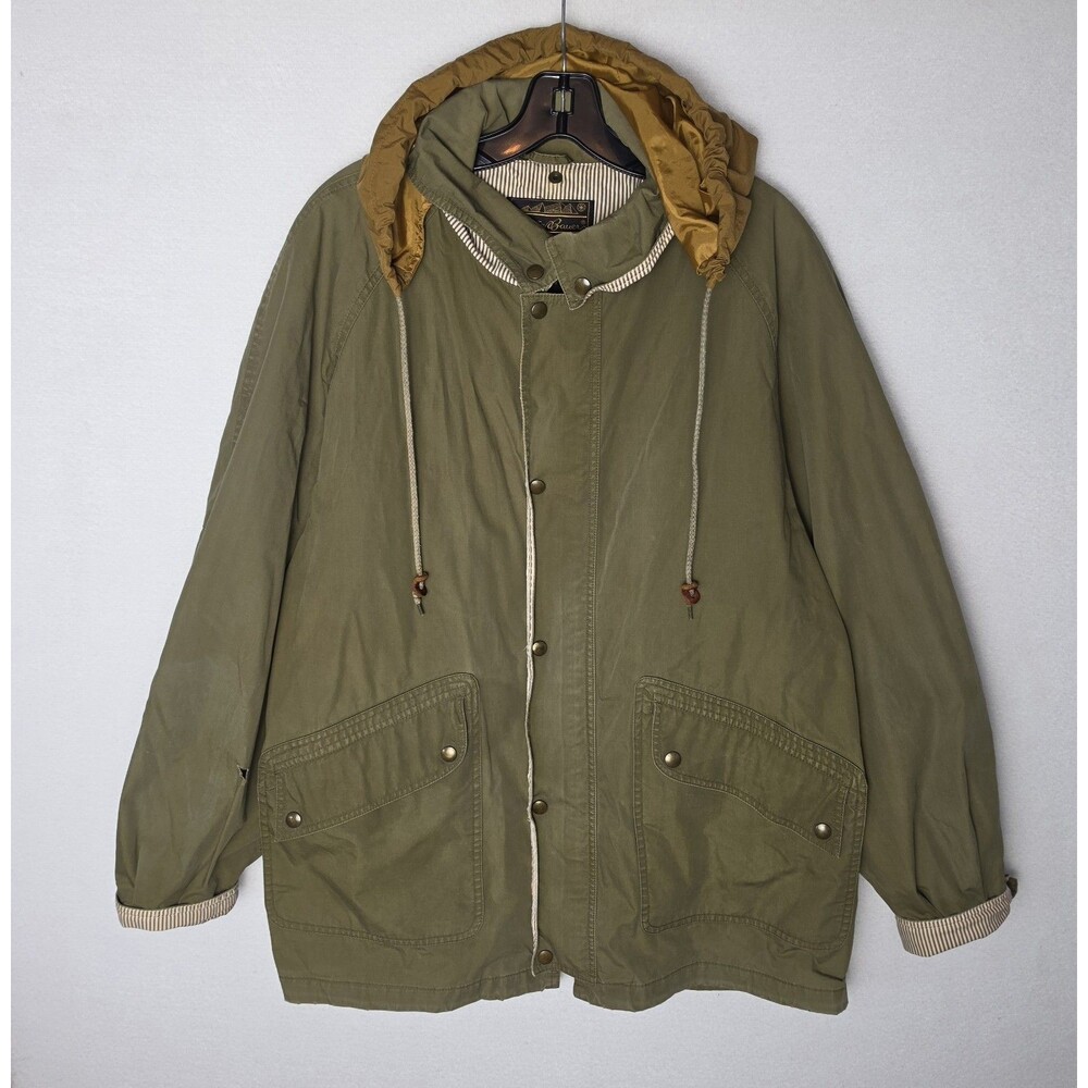VTG 90s Eddie Bauer Army Green Windbreaker Field Utilility Jacket Mens Large